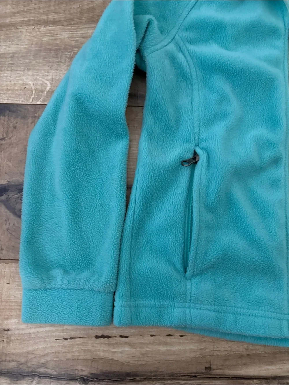 Columbia Teal Zip-Up Fleece Jacket size small